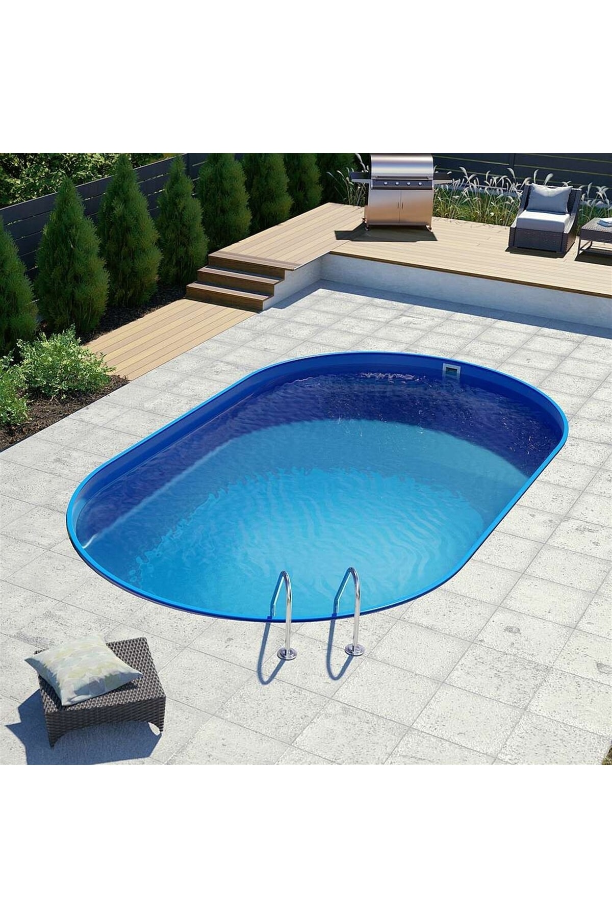 Sermed Havuz Yüzme Havuzu Maldiv Silver Set Gömme Tip 5 X 2.5 Metre H:60 Cm